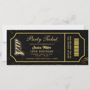 gouden feestticket uitnodigingen