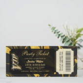 gouden feestticket uitnodigingen (Staand voorkant)