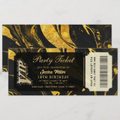 gouden feestticket uitnodigingen (Voorkant / Achterkant)
