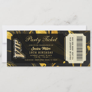 gouden feestticket uitnodigingen