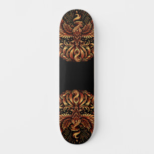 Gouden Feniks op Zwarte Skate Deck