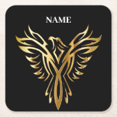 Gouden fenix, elegant kartonnen onderzetters (Voorkant)