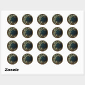 Gouden Festieve Bladschikking Ronde Sticker (Vel)