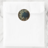 Gouden Festieve Bladschikking Ronde Sticker (Tas)