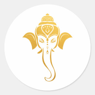 Gouden Festieve Hindoe Huwelijk Ganesh Indiase G Ronde Sticker