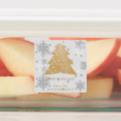 Gouden Festieve Kerstboom Baklabel Labels (Aangebracht)