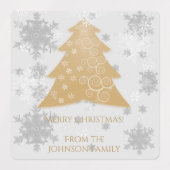 Gouden Festieve Kerstboom Baklabel Labels (Design 1)