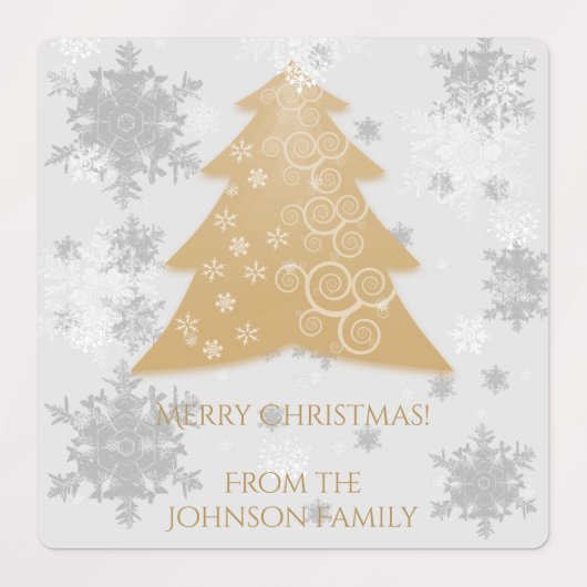 Gouden Festieve Kerstboom Baklabel Labels (Design 1)