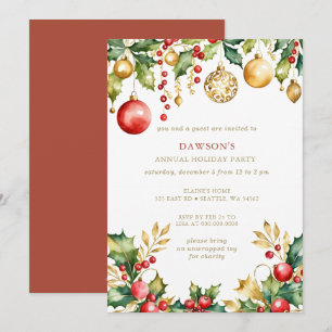 Gouden Festive Bedrijfs Kerstfeest Kaart