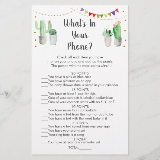Gouden Fiesta Cactus Wat Zit Er In Je Telefoon Spe (Voorkant)