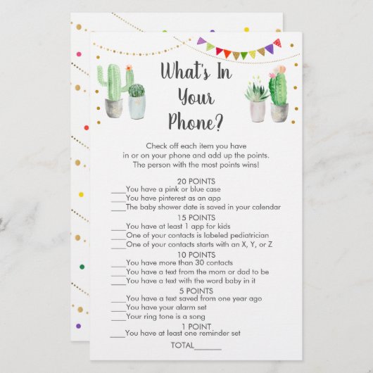 Gouden Fiesta Cactus Wat Zit Er In Je Telefoon Spe (Voorkant / Achterkant)