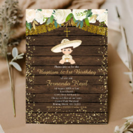 Gouden Fiesta Doop en Eerste Verjaardag Kaart