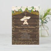 Gouden Fiesta Doop en Eerste Verjaardag Kaart (Staand voorkant)