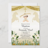 Gouden Fiesta Jongen Doop Doop Kaart (Voorkant)