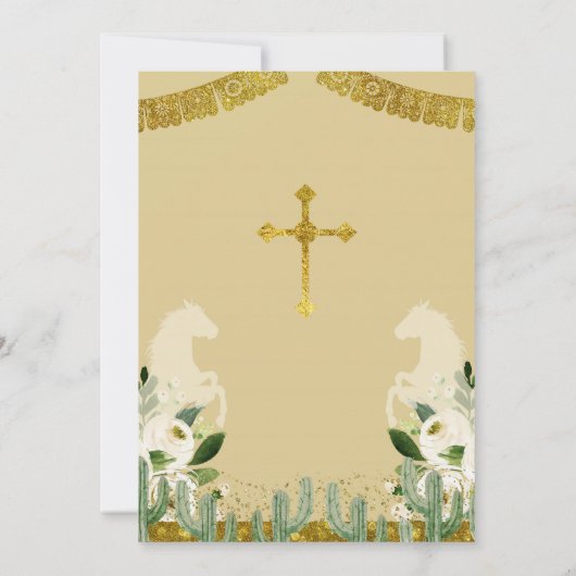 Gouden Fiesta Jongen Doop en Verjaardag Kaart (Achterkant)