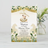 Gouden Fiesta Meisje Doop Doop Doop Kaart (Staand voorkant)