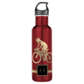 Gouden Fietser Silhouet Waterfles (Voorkant)