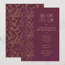 Gouden Filigraan Art Deco | Elfjeskoningin Baby Sh Kaart