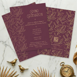 Gouden Filigraan Art Deco   Feeëngrasmus Afstudere Kaart