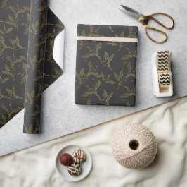 Gouden filigraan Art Deco | Kraan Roetgrijs Cadeaupapier