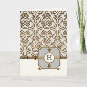 Gouden filigraan, grijs - Bruiloft Dank u Notities (Voorkant)