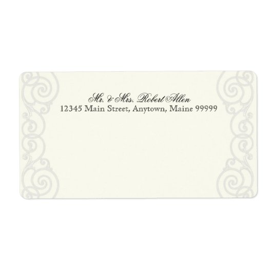 Gouden filigraan, grijs - Retouradreslabels Etiket (Voorkant)