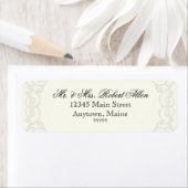 Gouden filigraan, grijs - - Retouradreslabels Etiket (Insitu)