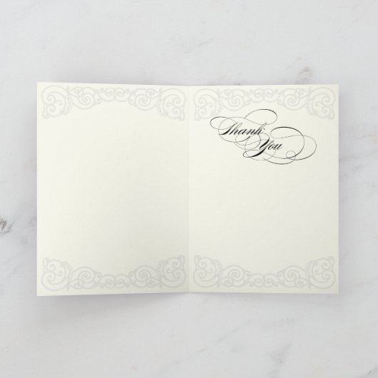 Gouden filigraan, grijs - Trouw bedankkaartjes Bedankkaart (Binnen)