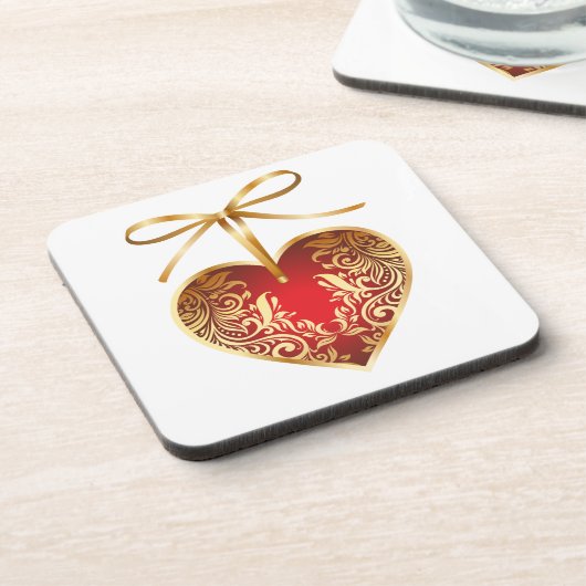 Gouden filigraan hart onderzetter (Linkerzijde)