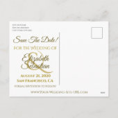 Gouden filigraan Hij stal mijn hart Save the Date Feestdagenkaart (Achterkant)