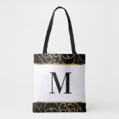 Gouden filigraan rand monogram Tas (Voorkant)