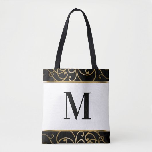 Gouden filigraan rand monogram Tas (Voorkant)