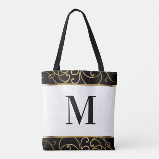 Gouden filigraan rand monogram Tas (Achterkant)