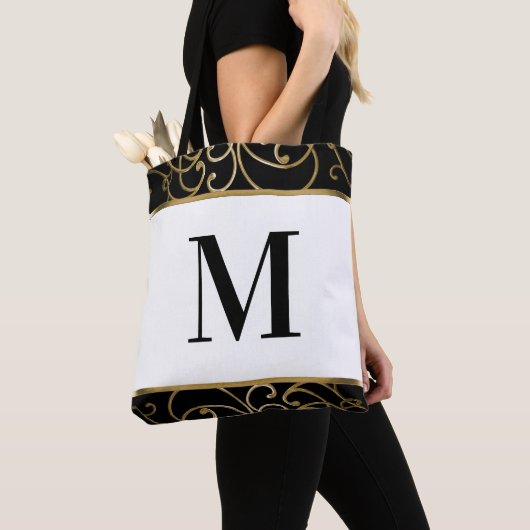Gouden filigraan rand monogram Tas (Dichtbij)