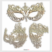 Gouden Filigraan Venetiaanse Mardi Gras-maskers Ku Sticker (Vel)