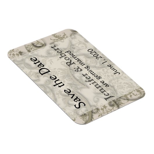Gouden Filigree Stijl Bruiloft Save the Date Magneet (Rechterzijde)