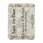 Gouden Filigree Stijl Bruiloft Save the Date Magneet (Verticaal)