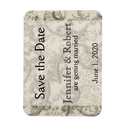 Gouden Filigree Stijl Bruiloft Save the Date Magneet (Verticaal)