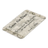 Gouden Filigree Stijl Bruiloft Save the Date Magneet (Linkerzijde)
