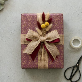 Gouden Filigrein Art Deco | Fairy Wren Diepe Merlo Cadeaupapier