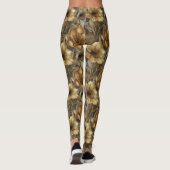 Gouden Fitness Mode Amaryllis Kerstcadeaus Leggings (Achterkant)