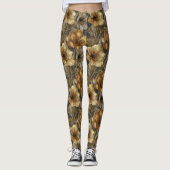 Gouden Fitness Mode Amaryllis Kerstcadeaus Leggings (Voorkant)