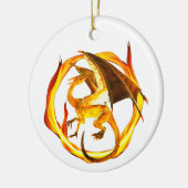 Gouden Flamingo Fantasie Draak Keramisch Ornament (Links)