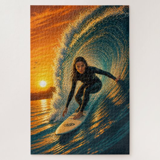 Gouden Fles Surfer Girl Puzzel (Verticaal)