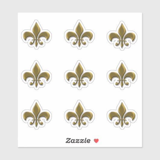 Gouden Fleur de Lis Elegante Franse Sticker (Vel)