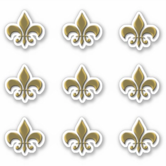 Gouden Fleur de Lis Elegante Franse Sticker (Voorkant)
