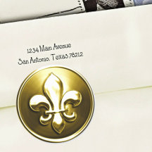 Gouden Fleur de Lis Envelope Zegel Reliëf Look