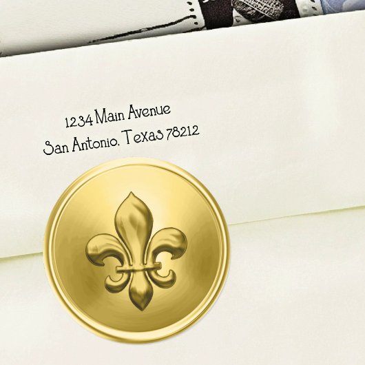 Gouden Fleur de Lis Enveloppe Zegel Reliëf 