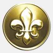 Gouden Fleur de Lis Enveloppe Zegel Reliëf Look (Voorkant)