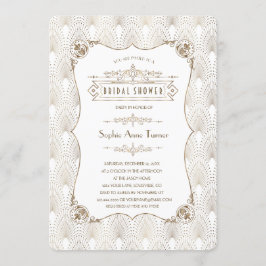 Gouden Fleur-de-lis Great Gatsby 20s Bruidsdiner Kaart